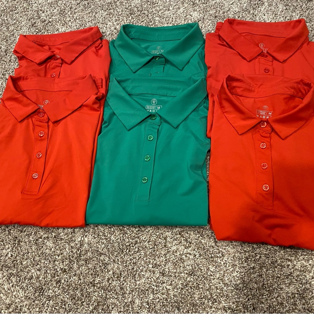 Uniform Shirts - Bundle of 6 - Red / Green - Woman’s Medium